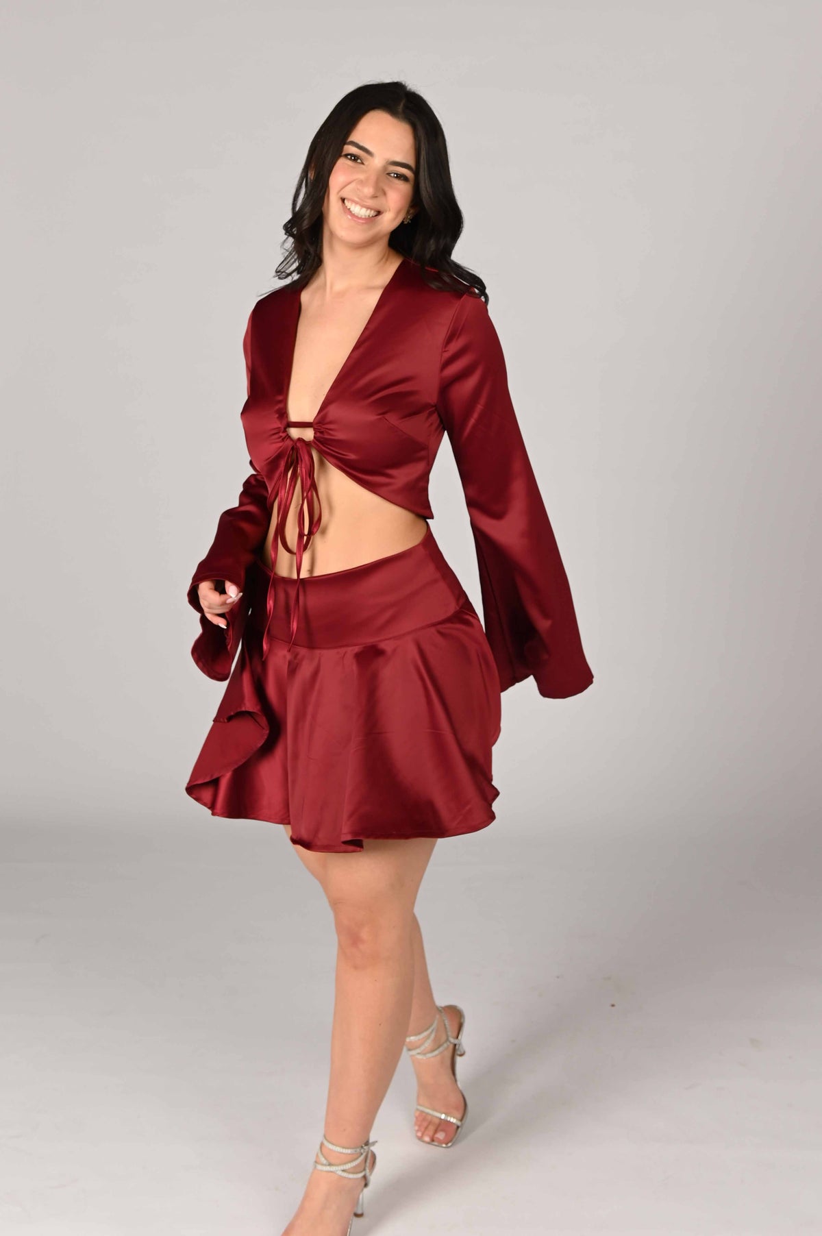 Aura long sleeve shirt-burgundy
