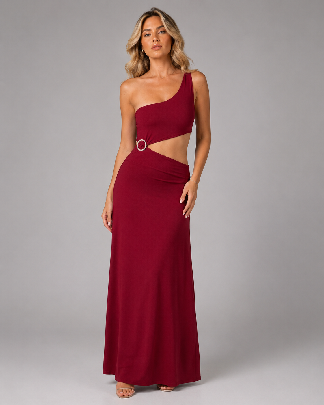 halo dress-burgundy