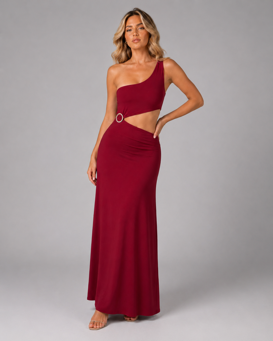 halo dress-burgundy