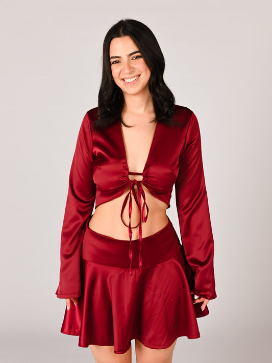 Aura skirt-burgundy