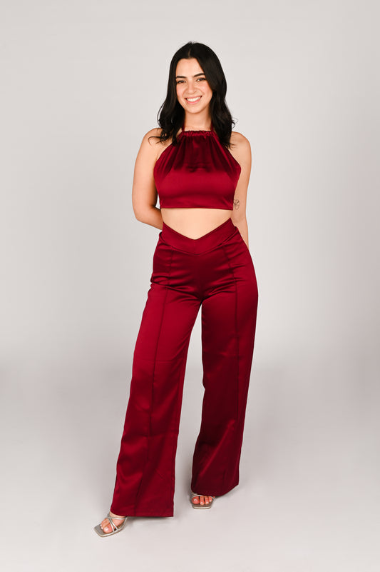 Gleam top-burgundy